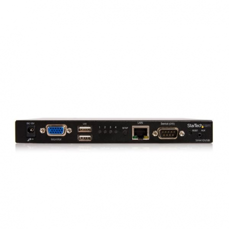 StarTech.com 4 Port USB VGA IP KVM Switch with Virtual Media - 4 Port Remote KVM over IP (SV441DUSBI) - KVM switch - 4 x KVM port(s) - 1 local user - 1 IP user - desktop - for P / N: RACKCOND17HD, RKCONS1701, SVA12M2NEUA, SVA12M5NA - 5