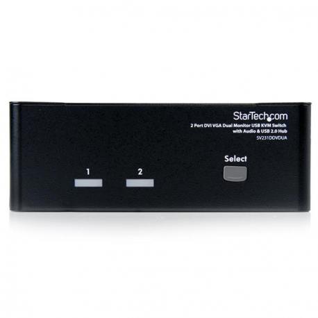 StarTech.com 2 Port KVM Switch - DVI and VGA w / Audio and USB 2.0 Hub - Dual Monitor / Display / Screen KVM Switch - DVI VGA (SV231DDVDUA) - KVM / audio / USB switch - 2 x KVM / audio / USB - 1 local user - desktop - for P / N: IM12D1500P, SVA12M2NEUA, SVA12M5NA, USBDVI4N1A6, USBVGA4N1A10, USBVGA4N1A6 - 2