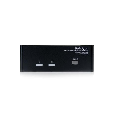StarTech.com 2 Port KVM Switch - DVI and VGA w / Audio and USB 2.0 Hub - Dual Monitor / Display / Screen KVM Switch - DVI VGA (SV231DDVDUA) - KVM / audio / USB switch - 2 x KVM / audio / USB - 1 local user - desktop - for P / N: IM12D1500P, SVA12M2NEUA, SVA12M5NA, USBDVI4N1A6, USBVGA4N1A10, USBVGA4N1A6 - 4