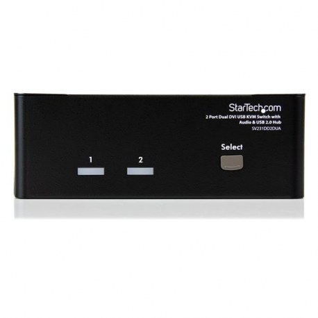 StarTech.com DVI KVM Switch with Audio & USB 2.0 Hub - 2-Port USB KVM Switch - 1920 x 1200 - Dual Monitor KVM Switch (SV231DD2DUA) - KVM / audio / USB switch - 2 x KVM / audio / USB - 1 local user - desktop - for P / N: IM12D1500P, SVA12M2NEUA, SVA12M5NA, USBDVI4N1A10, USBDVI4N1A6 - 1