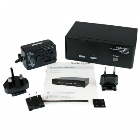 StarTech.com DVI KVM Switch with Audio & USB 2.0 Hub - 2-Port USB KVM Switch - 1920 x 1200 - Dual Monitor KVM Switch (SV231DD2DUA) - KVM / audio / USB switch - 2 x KVM / audio / USB - 1 local user - desktop - for P / N: IM12D1500P, SVA12M2NEUA, SVA12M5NA, USBDVI4N1A10, USBDVI4N1A6 - 3