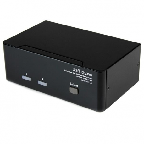 StarTech.com DVI KVM Switch with Audio & USB 2.0 Hub - 2-Port USB KVM Switch - 1920 x 1200 - Dual Monitor KVM Switch (SV231DD2DUA) - KVM / audio / USB switch - 2 x KVM / audio / USB - 1 local user - desktop - for P / N: IM12D1500P, SVA12M2NEUA, SVA12M5NA, USBDVI4N1A10, USBDVI4N1A6 - 4