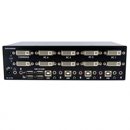 StarTech.com 4-Port Dual KVM Switch with Audio for DVI Computers - Built-in USB Hub (SV431DD2DUA) - KVM  /  audio  /  USB switch - 4 x KVM  /  audio  /  USB - 1 local user - desktop - for P / N: IM12D1500P, SV431RACK, SVA12M2NEUA, SVA12M5NA, USBDVI4N1A10, USBDVI4N1A6 - 3