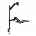 LogiLink Sit-Stand Workstation - Mounting kit - for monitor  /  keyboard (adjustable arm) - screen size: 13"-27" - desk-mountable