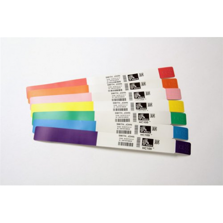 Zebra Z-Band Direct - Polypropylene (PP) - permanent acrylic adhesive - perforated - 6 mil - purple, black sensing mark - 25.4 x 279.4 mm 1200 pcs. (6 roll(s) x 200) wristbands - for Zebra HC100, HC100 Patient I.D. Solution - 1