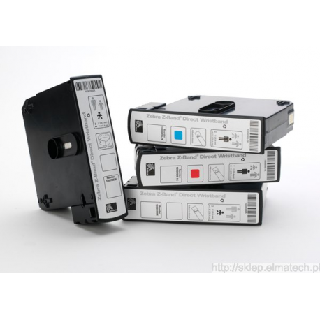 Zebra Z-Band Direct - Polypropylene (PP) - permanent acrylic adhesive - perforated - 6 mil - red, black sensing mark - 25.4 x 279.4 mm 1200 pcs. (6 roll(s) x 200) wristbands - for Zebra HC100, HC100 Patient I.D. Solution - 2