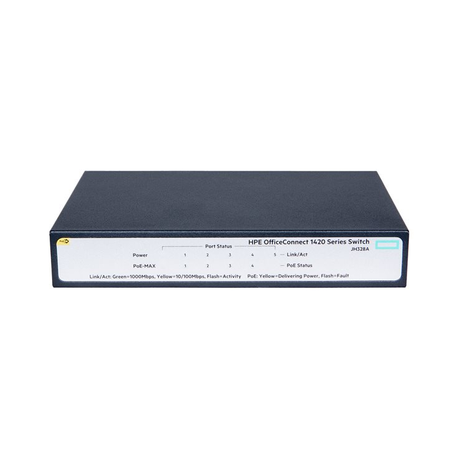 HPE OfficeConnect 1420 5G PoE+ - Switch - unmanaged - 5 x 10 / 100 / 1000 - desktop - PoE+ (32 W) - 4