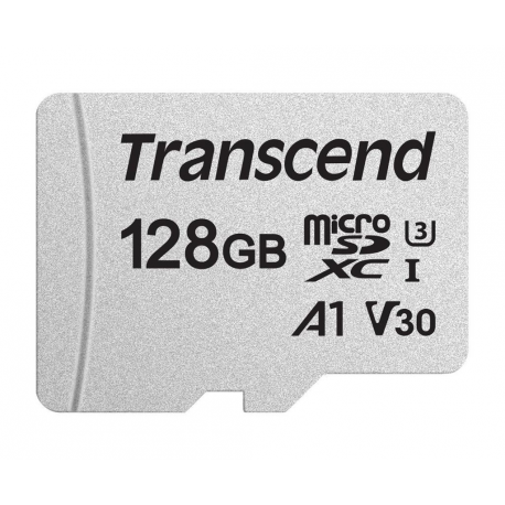Transcend 300S - Flash memory card - 128 GB - A1  /  Video Class V30  /  UHS-I U3 - microSDXC - 0