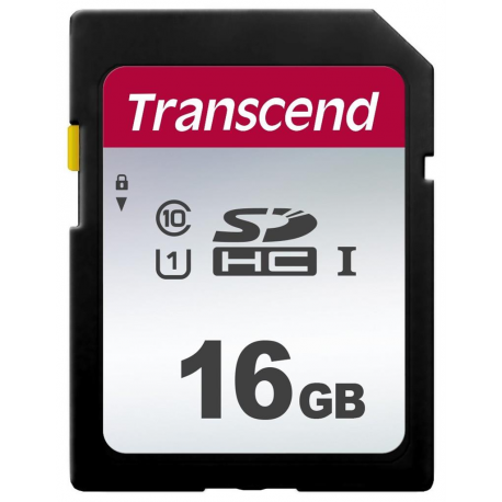 Transcend 300S - Flash memory card - 16 GB - UHS-I U1  /  Class10 - SDHC UHS-I - 0