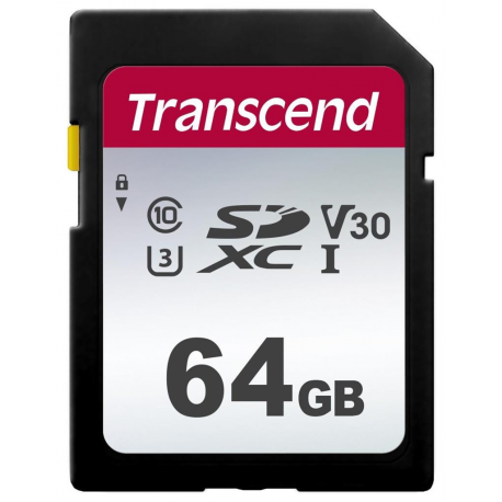 Transcend 300S - Flash memory card - 64 GB - Video Class V10  /  UHS-I U1  /  Class10 - SDXC UHS-I - 0
