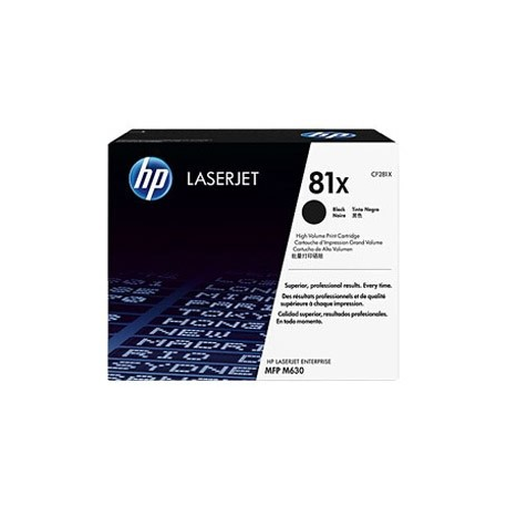 HP 81X - High Yield - black - original - LaserJet - toner cartridge (CF281X) - for LaserJet Enterprise MFP M630; LaserJet Enterprise Flow MFP M630 - 2