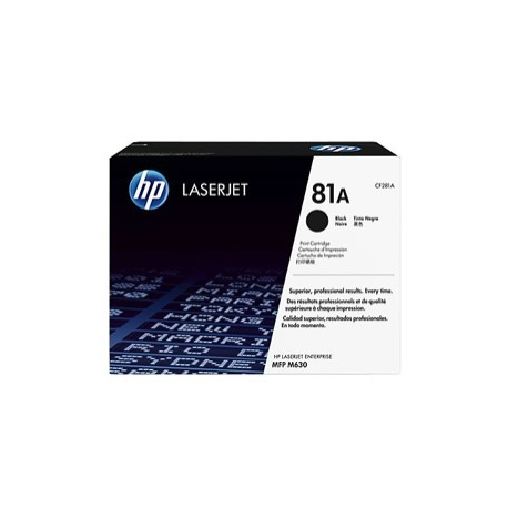 HP 81A - Black - original - LaserJet - toner cartridge (CF281A) - for LaserJet Enterprise MFP M630; LaserJet Enterprise Flow MFP M630 - 2