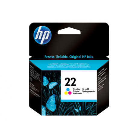 HP 22 - 5 ml - colour (cyan, magenta, yellow) - original - ink cartridge - for Deskjet F2149, F2179, F2185, F2210, F2224, F2240, F2288, F2290, F375; Officejet 56XX - 1