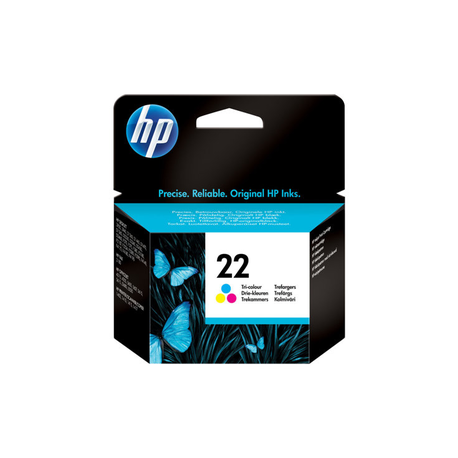 HP 22 - 5 ml - colour (cyan, magenta, yellow) - original - ink cartridge - for Deskjet F2149, F2179, F2185, F2210, F2224, F2240, F2288, F2290, F375; Officejet 56XX - 3