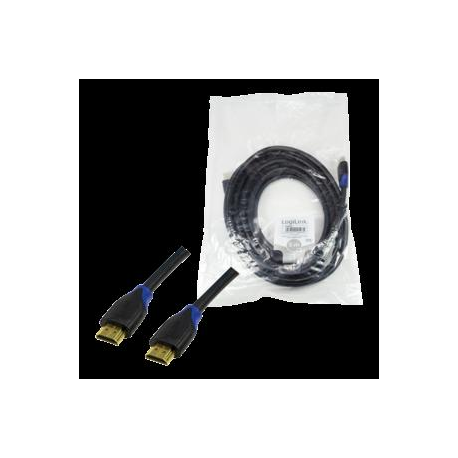 LogiLink High Speed with Ethernet - HDMI cable with Ethernet - HDMI male to HDMI male - 5 m - black - 4K support - 5