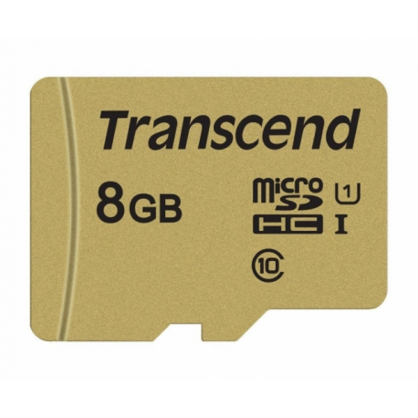 Transcend 500S - Flash memory card (microSDHC to SD adapter included) - 8 GB - Video Class V30  /  UHS-I U3  /  Class10 - microSDHC - 2