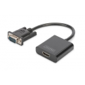 DIGITUS DA-70473 - Adapter - HD-15 (VGA) male to HDMI female - 15 cm - black - 1080p support