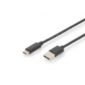 ASSMANN - USB cable - USB-C (M) to USB (M) - USB 2.0 - 3 A - 3 m - molded - black