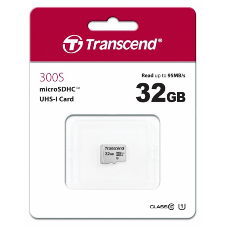 Transcend 300S - Flash memory card - 32 GB - UHS-I U1 / Class10 - microSDHC - 1