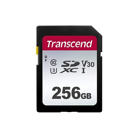 Transcend 300S - Flash memory card - 256 GB - Video Class V30  /  UHS-I U3  /  Class10 - SDXC UHS-I - 2