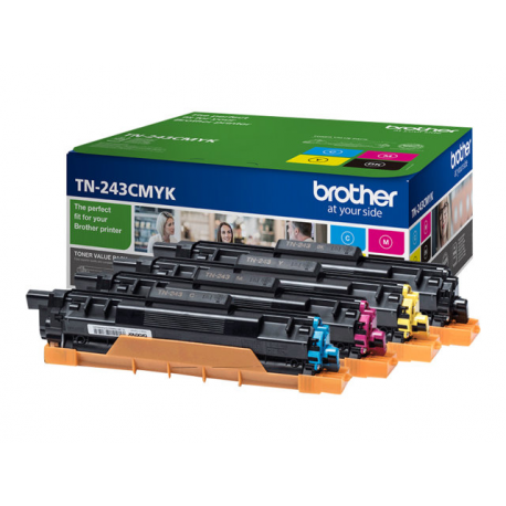 Brother TN243CMYK Value Pack - 4-pack - black, yellow, cyan, magenta - original - toner cartridge - for Brother DCP-L3510, L3517, L3550, HL-L3210, L3230, L3270, MFC-L3710, L3730, L3750, L3770 - 1