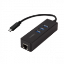LogiLink UA0283 - Hub - 3 x SuperSpeed USB 3.0 + 1 x 10 / 100 / 1000 - desktop