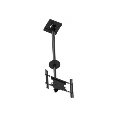 Multibrackets M Public Ceilingmount Medium Single - Mounting kit (ceiling plate, tilt ceiling mount, VESA adapter) - for LCD display - steel - black - screen size: 32"-55" - ceiling mountable - 2