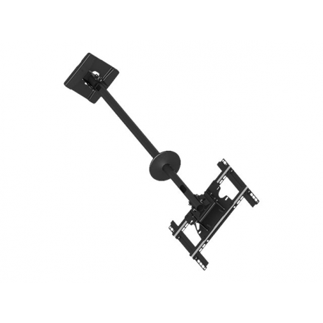 Multibrackets M Public Ceilingmount Medium Single - Mounting kit (ceiling plate, tilt ceiling mount, VESA adapter) - for LCD display - steel - black - screen size: 32"-55" - ceiling mountable - 4