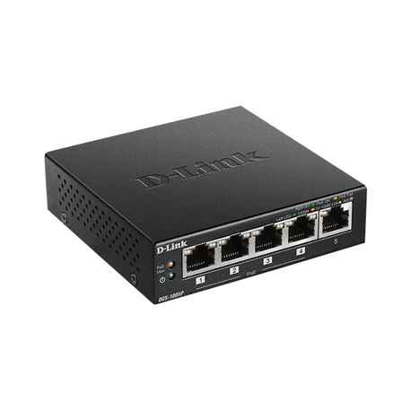 D-Link DGS 1005P - Switch - 5 x 10 / 100 / 1000 (4 PoE+) - desktop - PoE+ (60 W) - 0