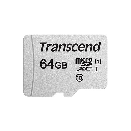 Transcend 300S - Flash memory card (adapter included) - 64 GB - UHS-I U1 / Class10 - microSDXC UHS-I - 3