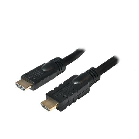 LogiLink - HDMI cable with Ethernet - HDMI male to HDMI male - 25 m - black - active, molded, 4K support - 2