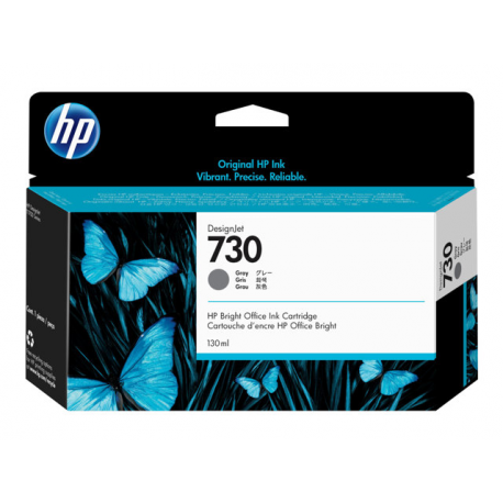 HP 730 - 130 ml - grey - original - DesignJet - ink cartridge - for DesignJet SD Pro MFP, T1600, T1600dr, T1700, T1700dr, T2600, T2600dr - 1