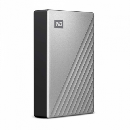 WD My Passport Ultra WDBFTM0040BSL - Hard drive - encrypted - 4 TB - external (portable) - USB 3.0 (USB-C connector) - 256-bit AES - silver - 1
