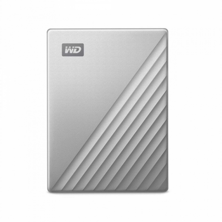 WD My Passport Ultra WDBC3C0020BSL - Hard drive - encrypted - 2 TB - external (portable) - USB 3.0 (USB-C connector) - 256-bit AES - silver - 2