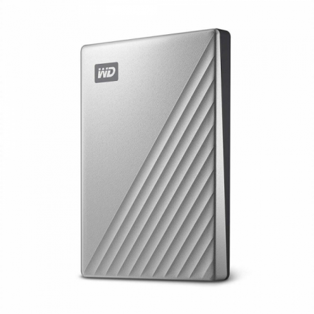 WD My Passport Ultra WDBC3C0020BSL - Hard drive - encrypted - 2 TB - external (portable) - USB 3.0 (USB-C connector) - 256-bit AES - silver - 5