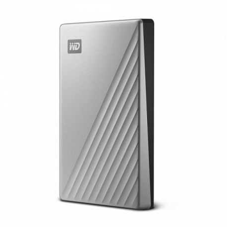 WD My Passport Ultra WDBC3C0010BSL - Hard drive - encrypted - 1 TB - external (portable) - USB 3.0 (USB-C connector) - 256-bit AES - silver - 2