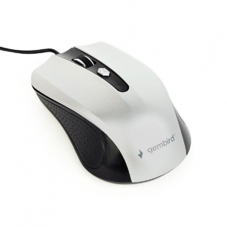 Gembird MUS-4B-01-BS - Mouse - optical - 4 buttons - wired - USB - black, silver - 0