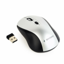 Gembird MUSW-4B-02-BS - Mouse - optical - 4 buttons - wireless - 2.4 GHz - USB wireless receiver - black / silver - blister