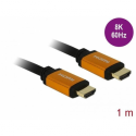 Delock - HDMI cable - HDMI male to HDMI male - 1 m - triple shielded - black, gold - 8K support