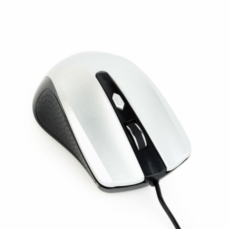 Gembird MUS-4B-01-BS - Mouse - optical - 4 buttons - wired - USB - black, silver - 1