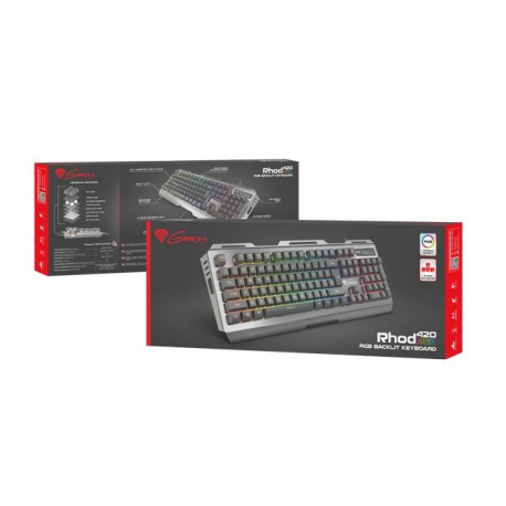 Genesis Rhod 420 RGB - Keyboard - backlit - USB - US - black - 4