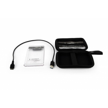 Cablexpert EE2-U3S9-6 - Storage enclosure - 2.5" - 1 Channel - SATA - USB 3.0 - transparent - 3