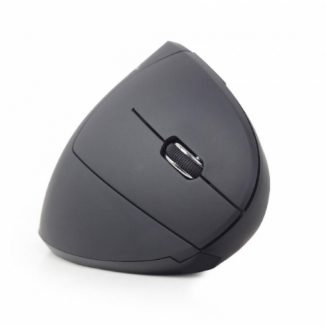 Gembird MUSW-ERGO-01 - Vertical mouse - ergonomic - right-handed - 6 buttons - wireless - 2.4 GHz - USB wireless receiver - black - 2