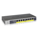 NETGEAR GS108PP - Switch - 8 x 10 / 100 / 1000 (PoE+) - desktop, rack-mountable, wall-mountable - PoE+ (123 W) - DC power