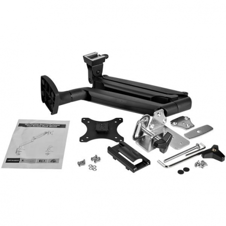 StarTech.com Desk Mount Monitor Arm, Heavy Duty Ergonomic VESA Monitor Arm, Single Display up to 9kg, Full Motion, Height Adjustable, Articulating, Aluminum, C-Clamp / Grommet, Black - Small Footprint Design (ARMPIVOTHDB) - Mounting kit - for LCD display (adjustable arm) - heavy duty aluminium - black - screen size: 13.1"-32" - desk-mountable - for P / N: MONPROTECT - 2