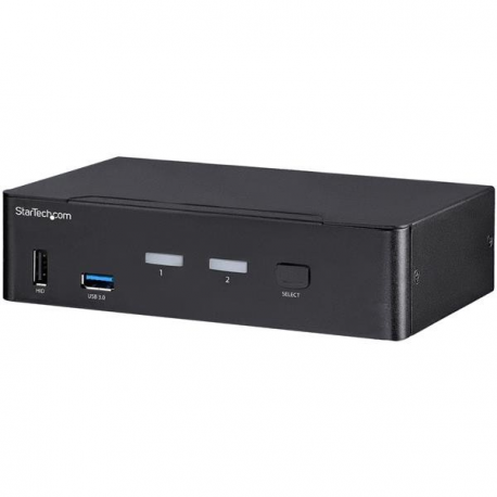 StarTech.com 2 Port DisplayPort KVM Switch, 4K 60Hz, Single Display, Dual Port UHD DP 1.2 USB KVM Switch with Integrated USB 3.0 Hub and Audio, Dell, HP, Apple, Lenovo, TAA Compliant - Keyboard / Video / Mouse Switch (SV231DPU34K) - KVM  /  audio  /  USB switch - 2 x KVM  /  audio  /  USB - desktop - TAA Compliant - 3