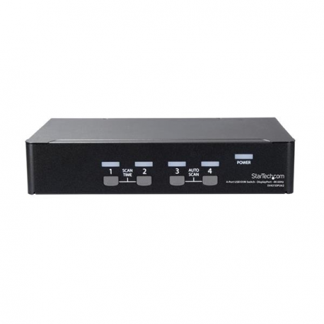 StarTech.com 4 Port DisplayPort KVM Switch, 4K 60Hz, Single Display, Dual Port UHD DP 1.2 USB KVM Switch with Integrated USB 2.0 Hub and Audio, Dell, HP, Apple, Lenovo, TAA Compliant - Keyboard / Video / Mouse Switch (SV431DPUA2) - KVM  /  audio switch - 4 x KVM  /  audio - 1 local user - desktop - AC 100 - 240 V - 1