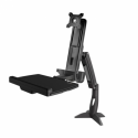 StarTech.com Sit Stand Monitor Arm, Desk Mount Adjustable Sit-Stand Workstation Arm for Single 34" VESA Mount Display, Ergonomic Articulating Standing Desk Converter with Keyboard Tray - Stand Up Office Desk (ARMSTSCP1) - Mounting kit (base plate, column, grommet plate, keyboard tray, washers, monitor arm, clamp bracket, base, base pad) - for monitor  /  keyboard - screen size: up to 24" - desktop
