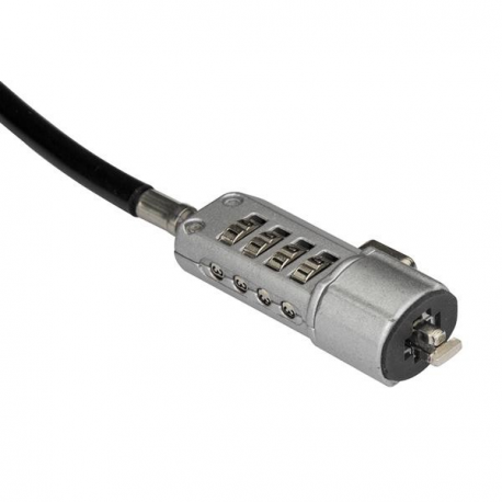 StarTech.com Laptop Combination Lock - Security Lock - 6 Ft Vinyl-Coated Steel Cable (LTLOCK) - Security cable lock - black & silver - 1.8 m - for P / N: DK30C2DPEPUE, DK30C2DPPD, DK30C2DPPDUE, DK31C3HDPD, DK31C3HDPDUE, DKM30CHDPD - 0