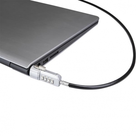 StarTech.com Laptop Combination Lock - Security Lock - 6 Ft Vinyl-Coated Steel Cable (LTLOCK) - Security cable lock - black & silver - 1.8 m - for P / N: DK30C2DPEPUE, DK30C2DPPD, DK30C2DPPDUE, DK31C3HDPD, DK31C3HDPDUE, DKM30CHDPD - 1